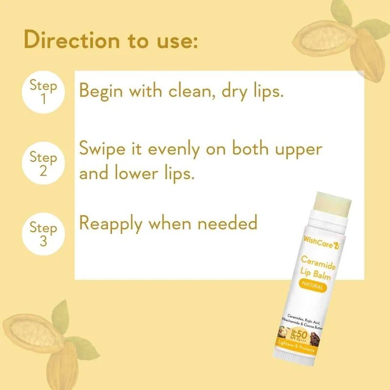 WishCare Ceramide Lip Balm with SPF 50 PA+++ (Natural) — view 3