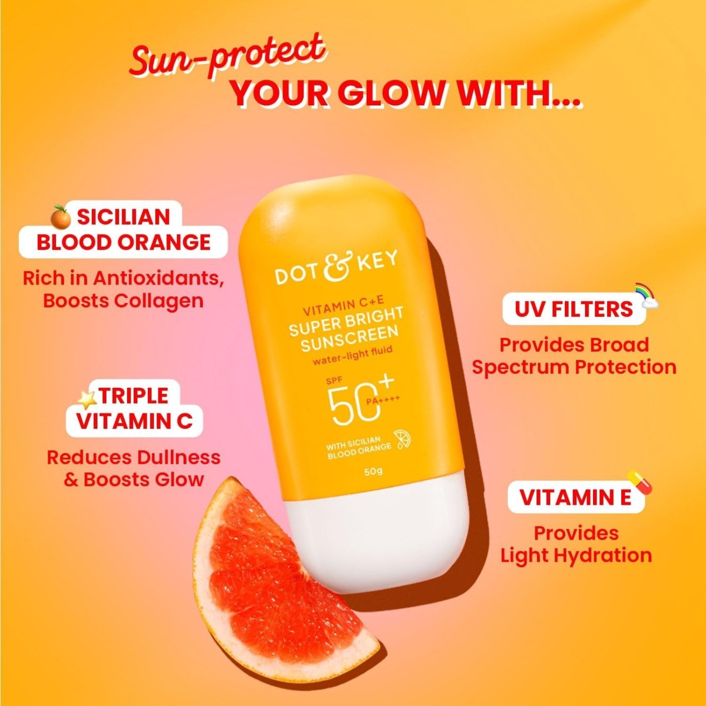 Dot & Key Vitamin C + E Super Bright Sunscreen SPF 50 PA++++ — view 4